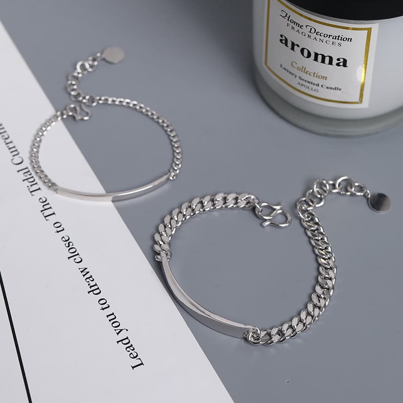 ペアブレスレットセット シルバープレート付き