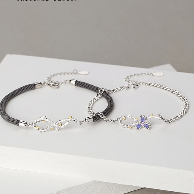 ペアブレスレット シルバーデザイン
