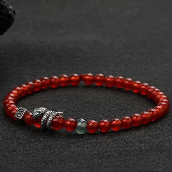 ペアブレスレット シルバーアクセント 天然石ビーズブレスレット