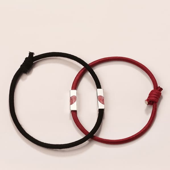 ペアブレスレット ハートアクセント
