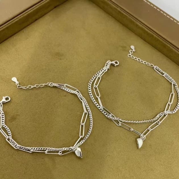 ペアブレスレットシルバーデザイン