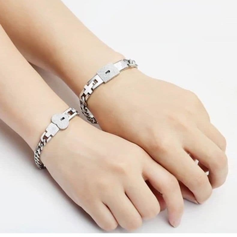 ペアブレスレット 鍵と錠 チタンブレスレット