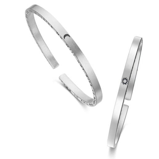 ペアブレスレットシルバーアクセント
