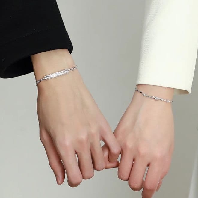ペアブレスレット シンプルチェーンブレスレット