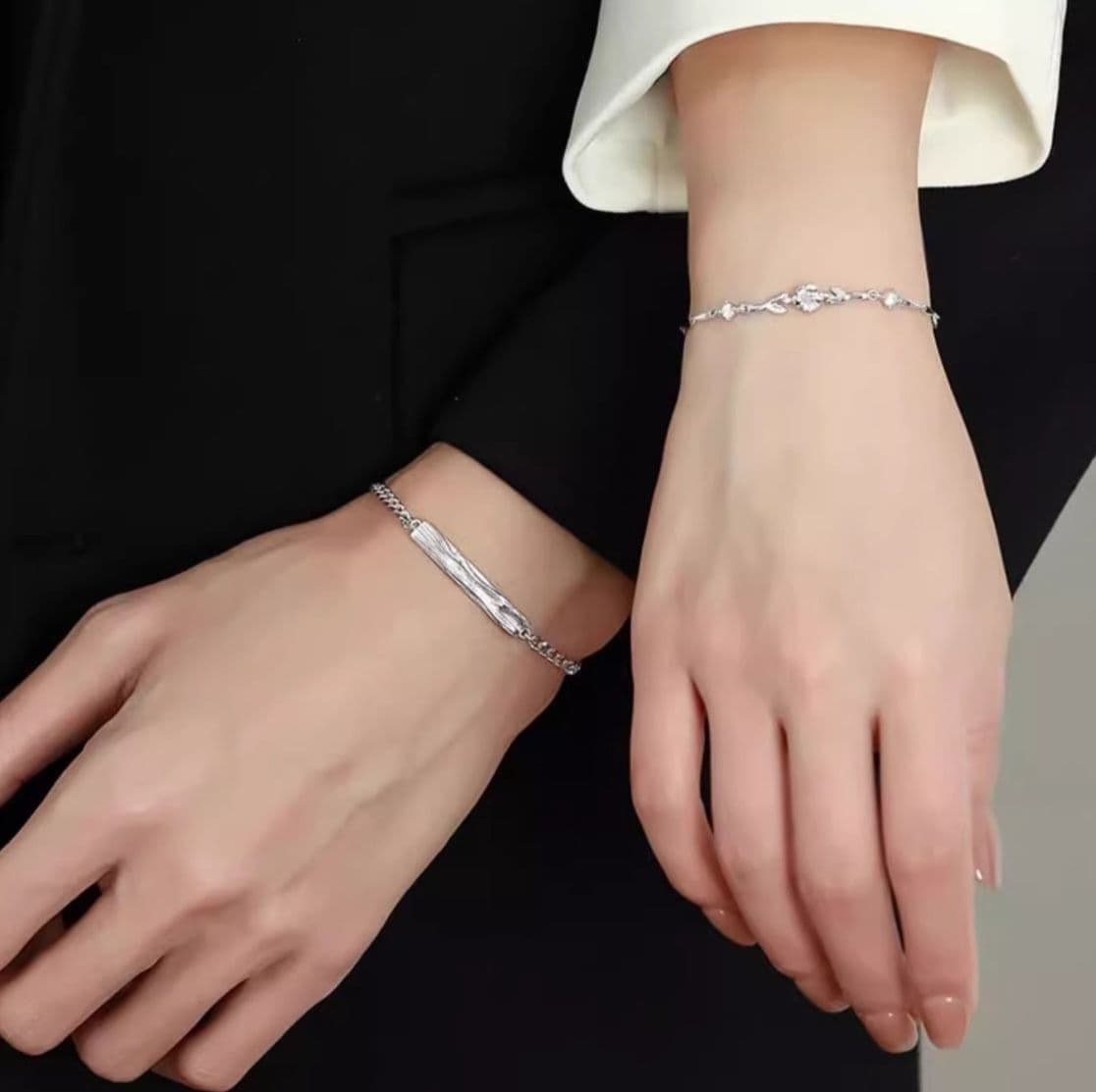 ペアブレスレット シンプルチェーンブレスレット