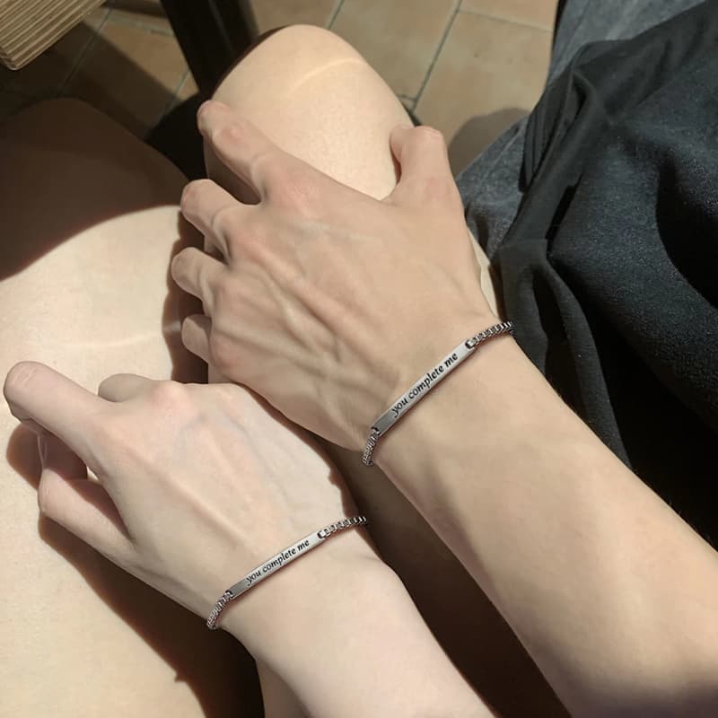 ペアブレスレット メッセージバーブレスレット
