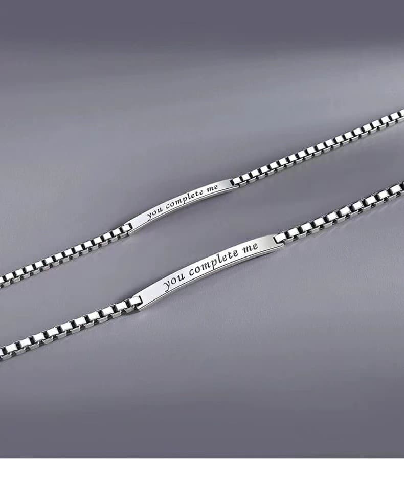 ペアブレスレット シンプルデザインメッセージブレスレット