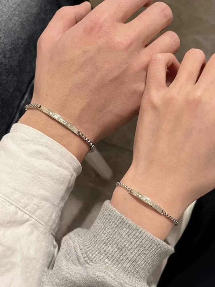 ペアブレスレット ハートデザインスリムバングル