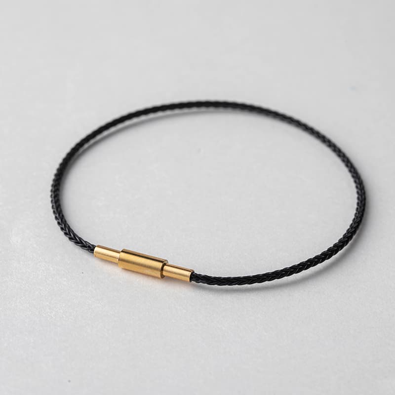 ペアブレスレット レザー編み込み