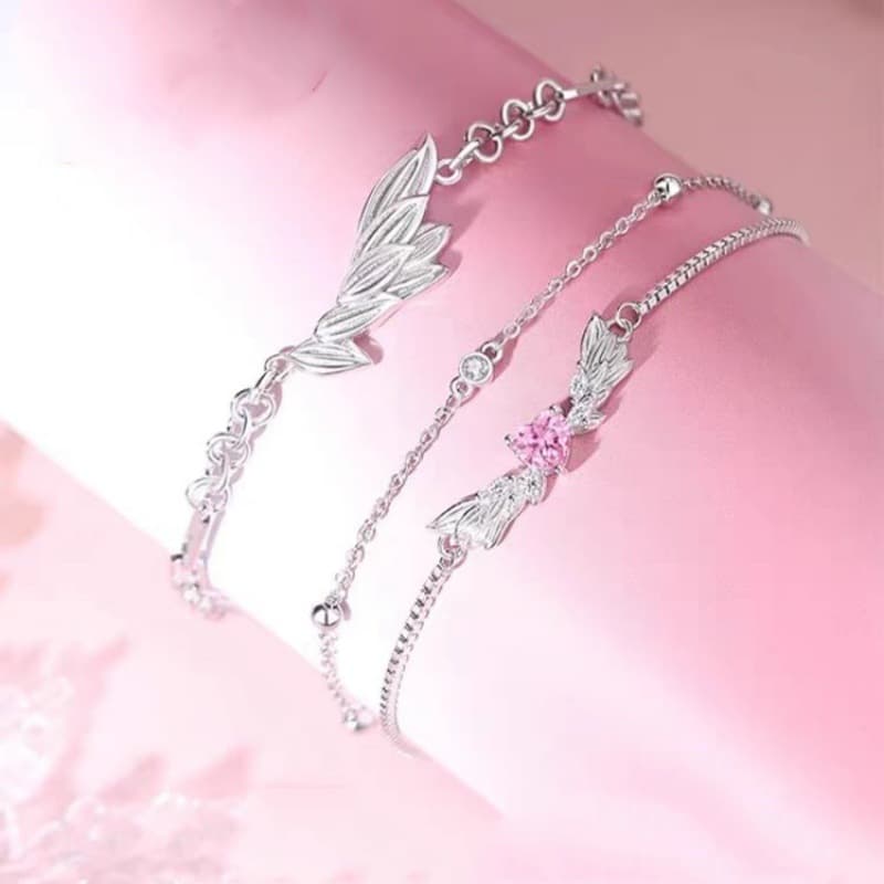 ペアブレスレット リーフ＆フラワーデザイン