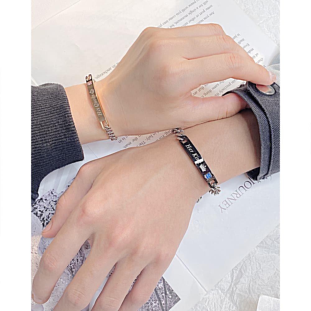 ペアブレスレットペア シルバープレート連鎖ブレスレット