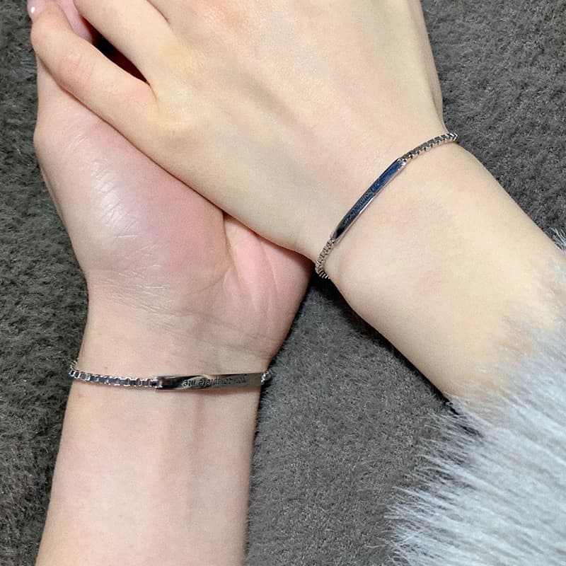 ペアブレスレット メッセージバーブレスレット