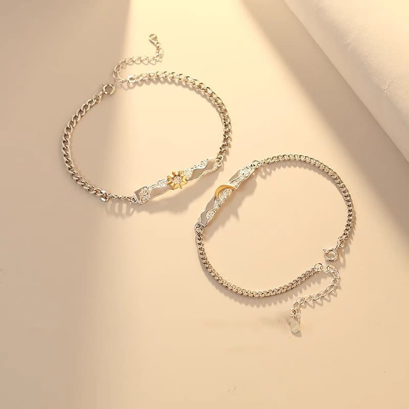 ペアブレスレットセット シルバースターチェーン