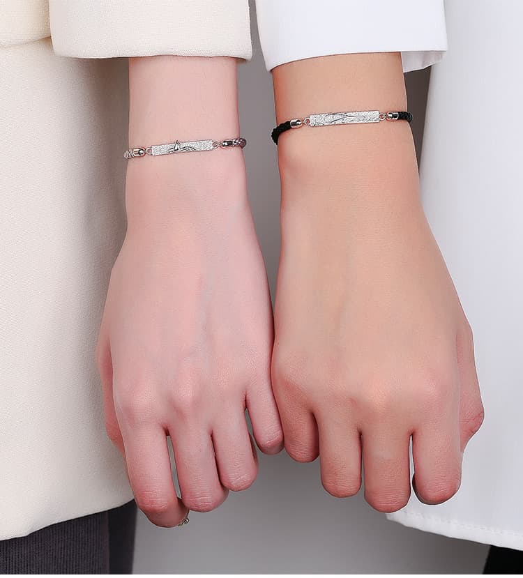 ペアブレスレット シルバープレート 細身デザイン