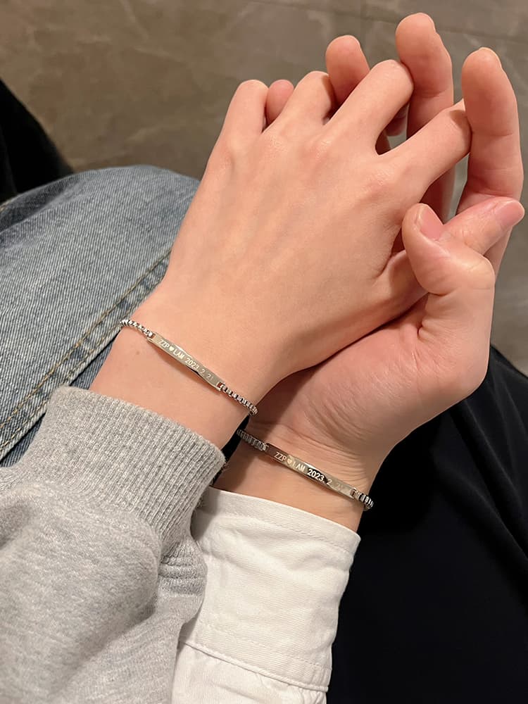ペアブレスレットセット シンプルデザイン細身バングル