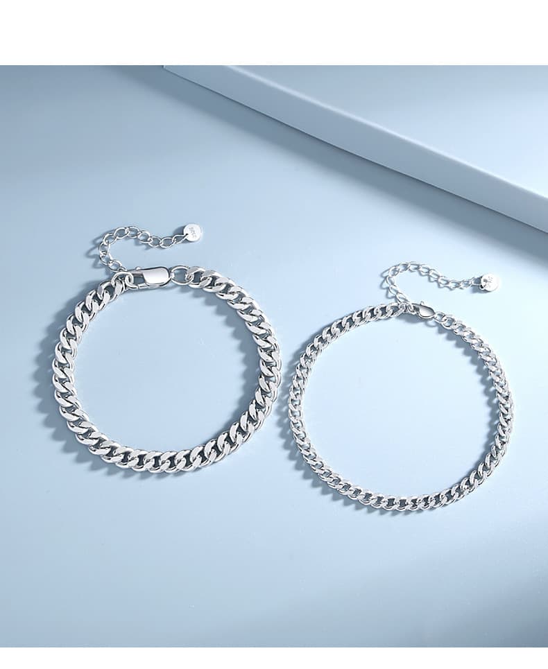 シルバーチェーンペアブレスレット