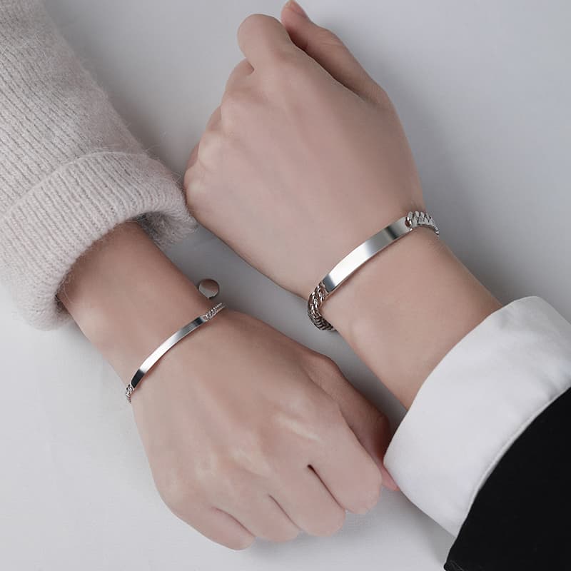 ペアブレスレットセット シルバープレート付き