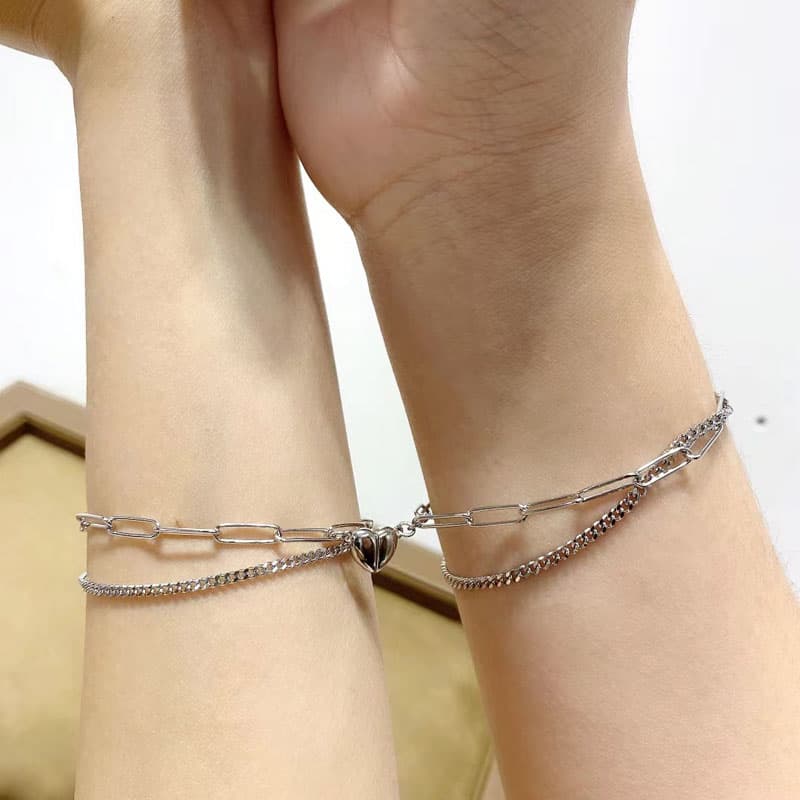 ペアブレスレットシルバーデザイン