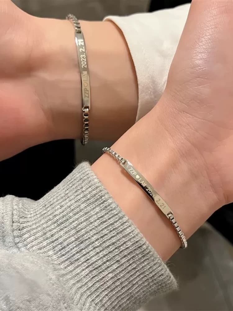 ペアブレスレット ハートデザインスリムバングル