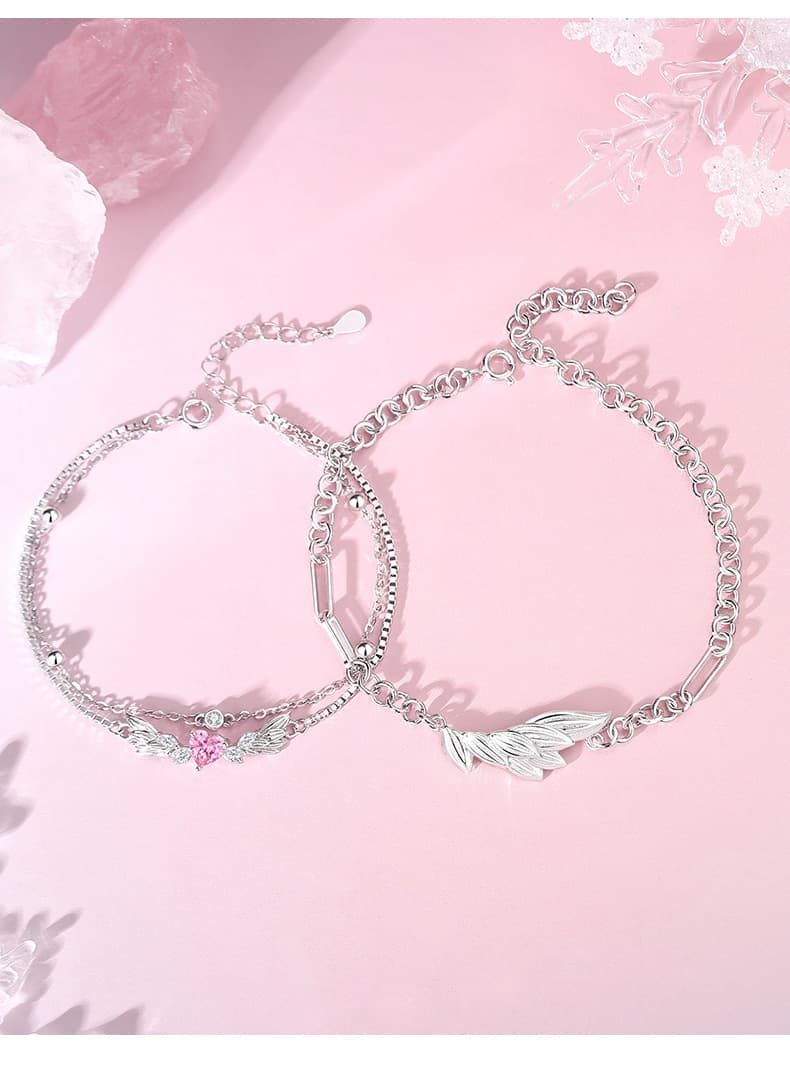 ペアブレスレット 華やかな葉柄シルバーブレスレット