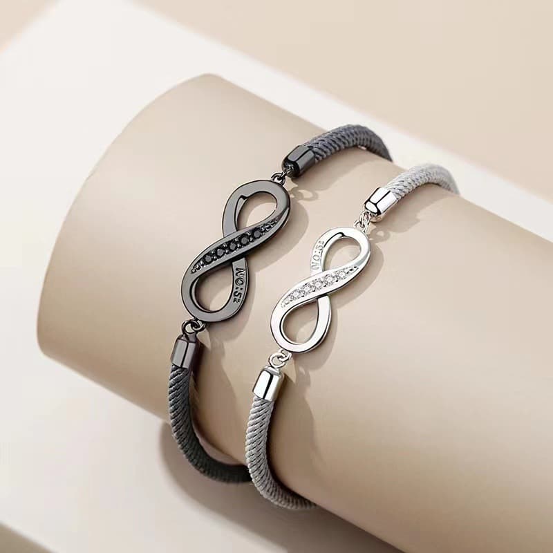 ペアブレスレット 無限の絆を表現する編み込みブレスレット